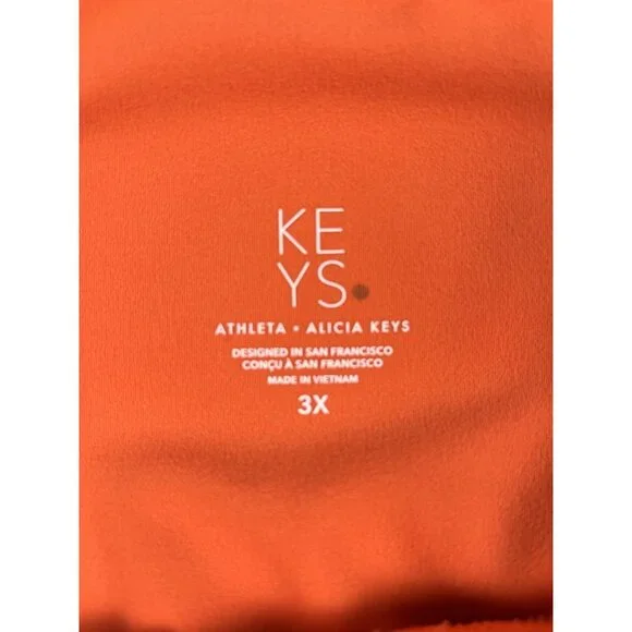Athleta Alicia Keys Colab Women's Pull On Ribbed Orange Leggings Plus Size 3X - Picture 4 of 7